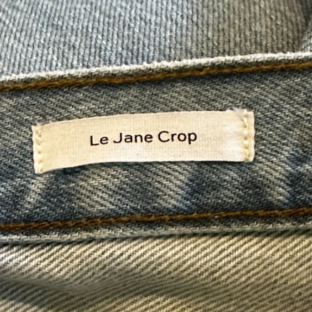 NWT FRAME Le Jane Crop High Rise Straight Distressed Denim- Temecula Rip- Sz 34 - Picture 7 of 7